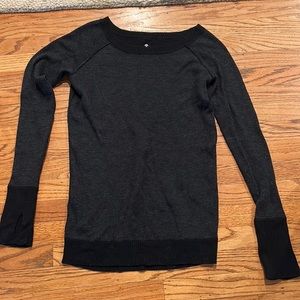 Lululemon boat neck reversible (black/grey) sweater